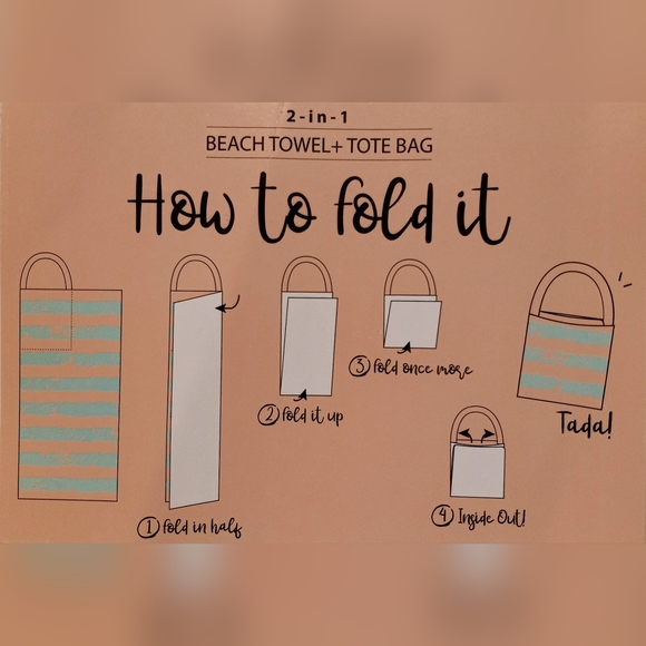 2 in 1 Beach Towel & Bag - Shoulder Bag Turns Into a Beach Towel! - Multicolor - Picture 6 of 7